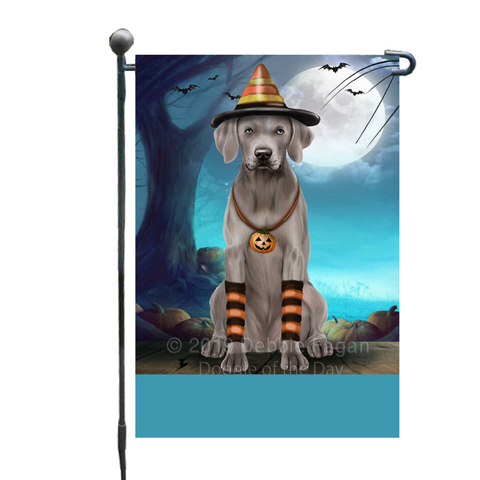 Personalized Happy Halloween Trick or Treat Weimaraner Dog Candy Corn Custom Garden Flag GFLG64437