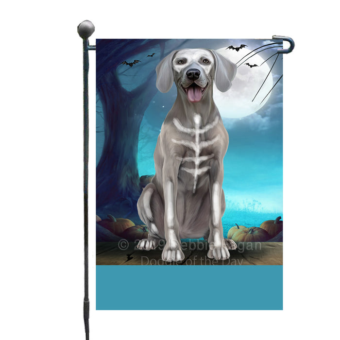 Personalized Happy Halloween Trick or Treat Weimaraner Dog Skeleton Custom Garden Flag GFLG64547