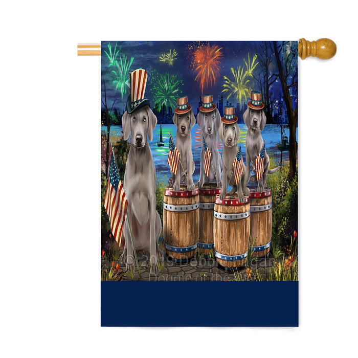 Personalized 4th of July Firework Weimaraner Dogs Custom House Flag FLG-DOTD-A58210