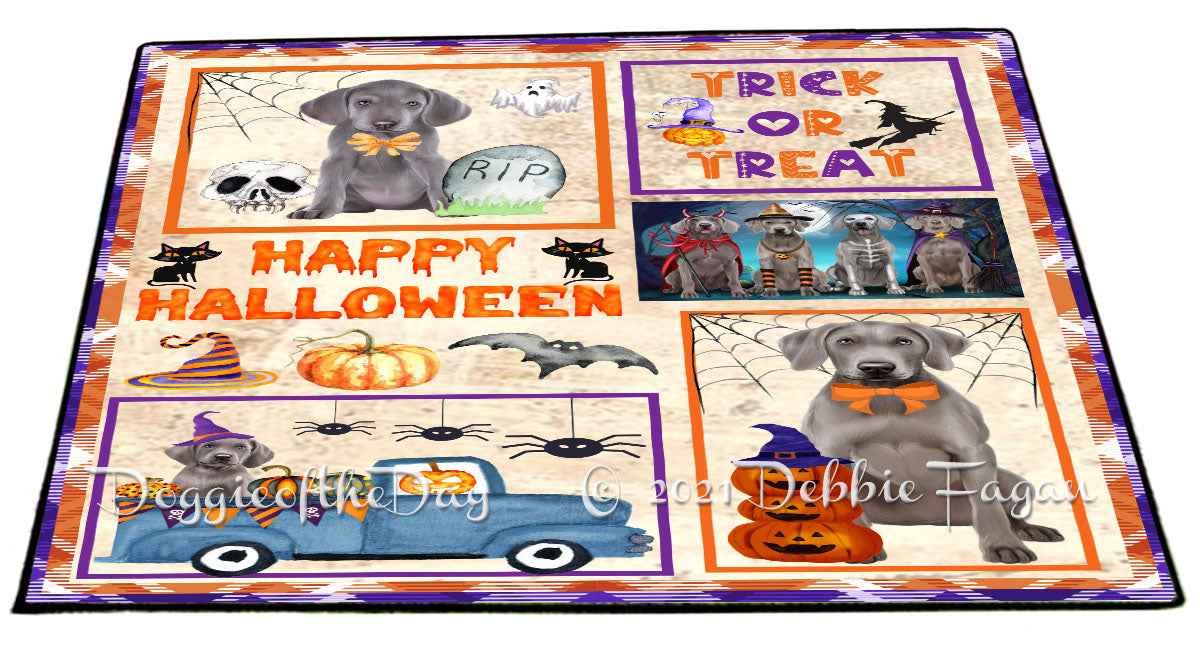 Happy Halloween Trick or Treat Weimaraner Dogs Indoor/Outdoor Welcome Floormat - Premium Quality Washable Anti-Slip Doormat Rug FLMS58252