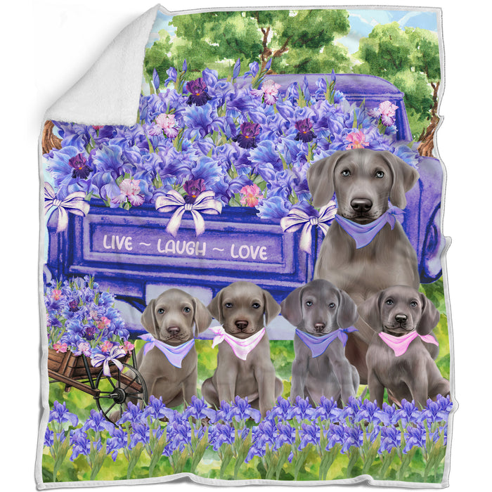 Weimaraner Bed Blanket, Explore a Variety of Designs, Personalized, Throw Sherpa, Fleece and Woven, Custom, Soft and Cozy, Dog Gift for Pet Lovers