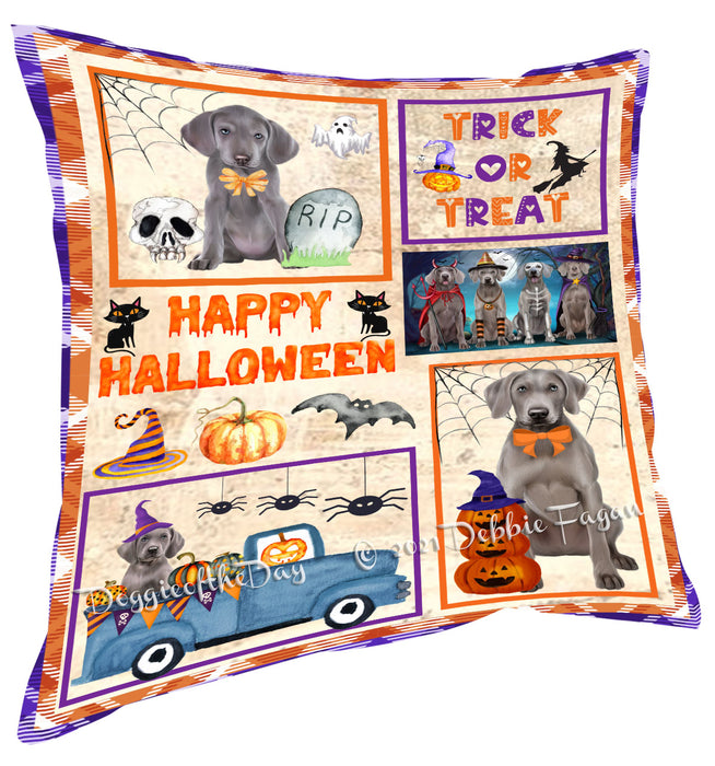 Happy Halloween Trick or Treat Weimaraner Dogs Pillow with Top Quality High-Resolution Images - Ultra Soft Pet Pillows for Sleeping - Reversible & Comfort - Ideal Gift for Dog Lover - Cushion for Sofa Couch Bed - 100% Polyester