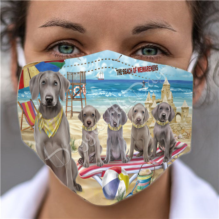 Pet Friendly Beach Weimaraner Dogs Face Mask FM49152
