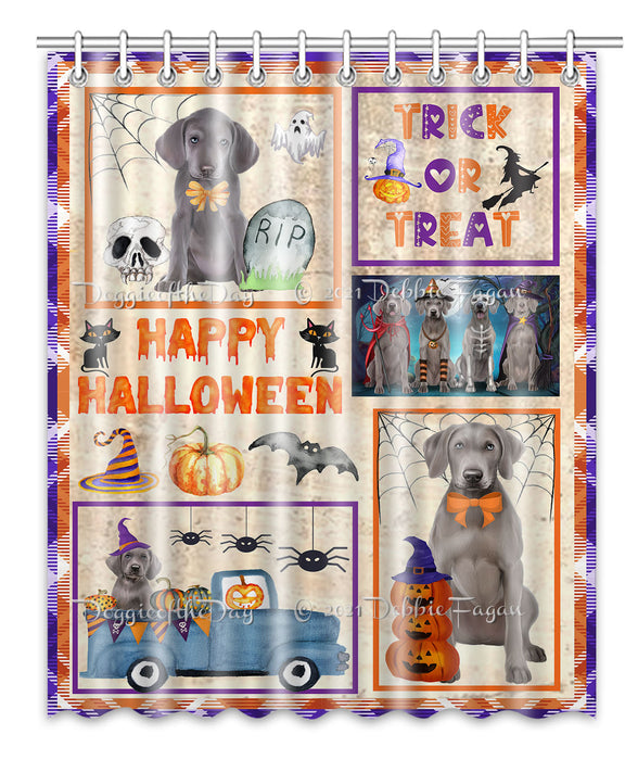 Happy Halloween Trick or Treat Weimaraner Dogs Shower Curtain Bathroom Accessories Decor Bath Tub Screens