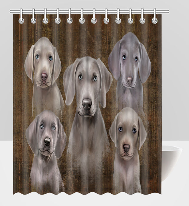 Rustic Weimaraner Dogs Shower Curtain