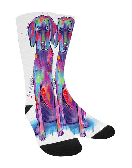 Watercolor Weimaraner Dog Women's Casual Socks