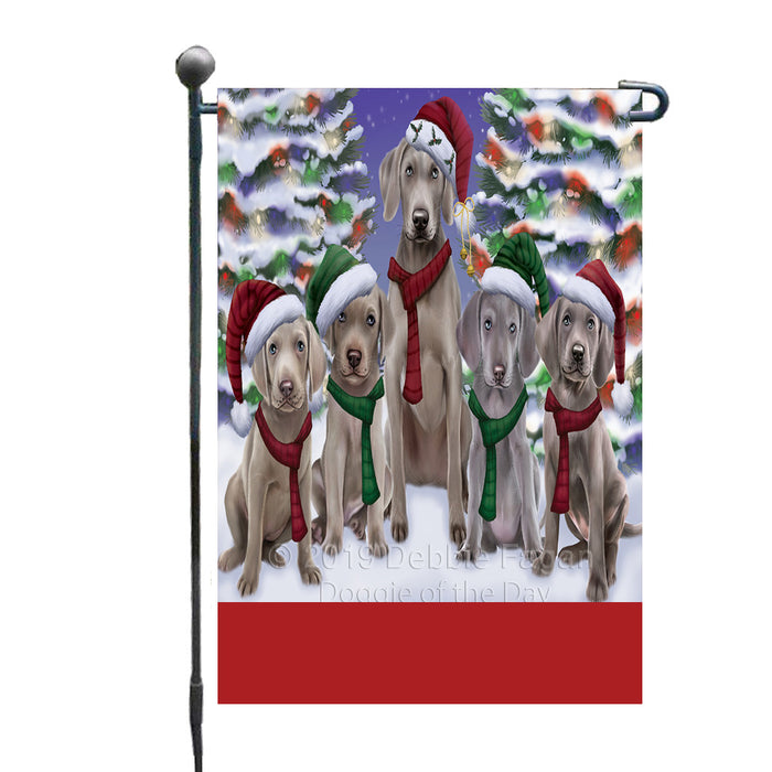 Personalized Christmas Happy Holidays Wemaraner Dogs Family Portraits Custom Garden Flags GFLG-DOTD-A59158