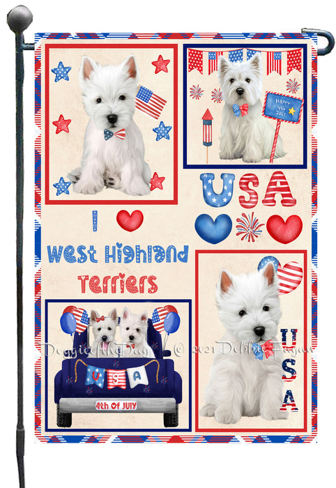 4th of July Independence Day I Love USA West Highland Terrier Dogs Garden Flag GFLG66954