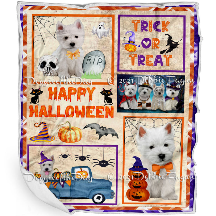 Happy Halloween Trick or Treat West Highland Terrier Dogs Blanket BLNKT143801