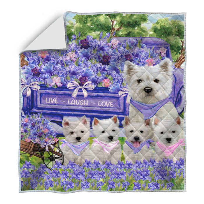 West Highland Terrier Quilt: Explore a Variety of Bedding Designs, Custom, Personalized, Bedspread Coverlet Quilted, Gift for Dog and Pet Lovers
