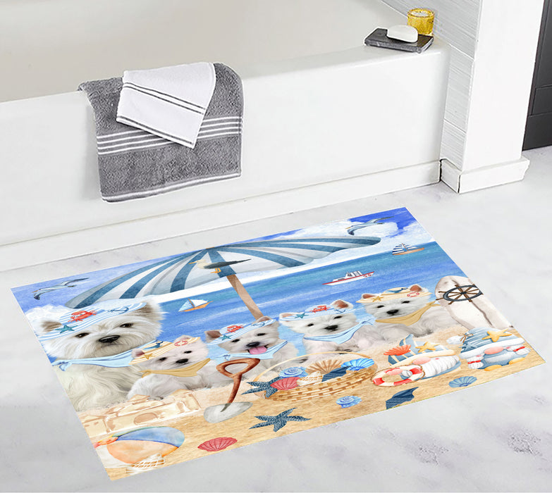 West Highland Terrier Custom Bath Mat, Explore a Variety of Personalized Designs, Anti-Slip Bathroom Pet Rug Mats, Dog Lover's Gifts