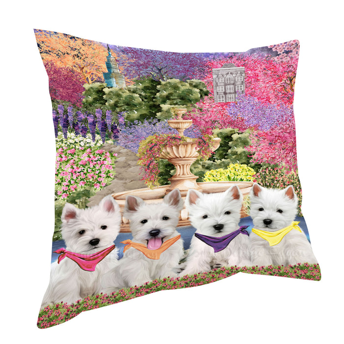 West Highland Terrier Pillow, Explore a Variety of Personalized Designs, Custom, Throw Pillows Cushion for Sofa Couch Bed, Dog Gift for Pet Lovers