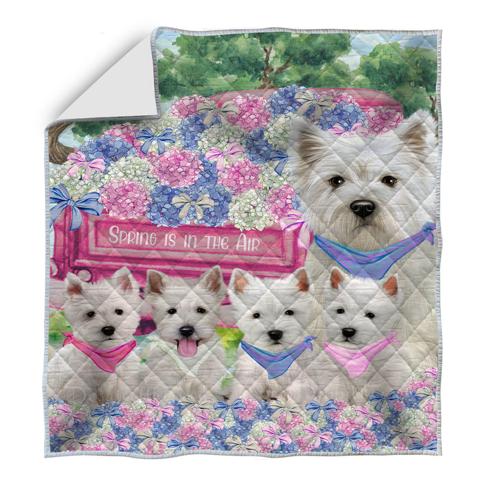 West Highland Terrier Bed Quilt, Explore a Variety of Designs, Personalized, Custom, Bedding Coverlet Quilted, Pet and Dog Lovers Gift