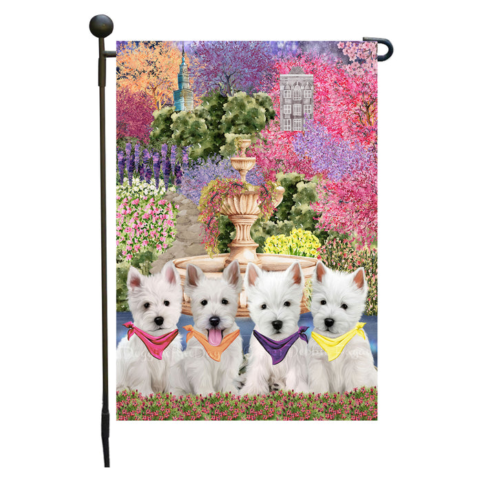West Highland Terrier Dogs Garden Flag: Explore a Variety of Designs, Weather Resistant, Double-Sided, Custom, Personalized, Outside Garden Yard Decor, Flags for Dog and Pet Lovers
