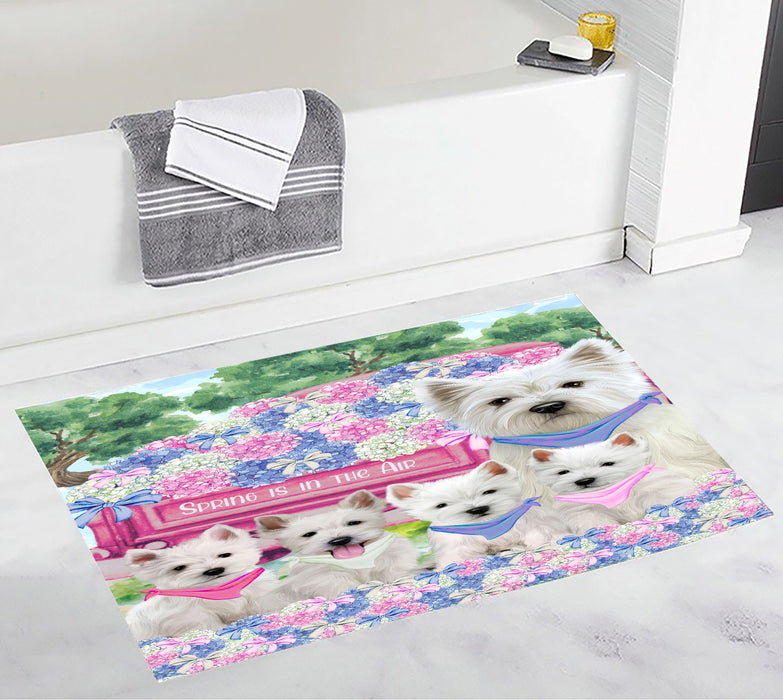 West Highland Terrier Anti-Slip Bath Mat, Explore a Variety of Designs, Soft and Absorbent Bathroom Rug Mats, Personalized, Custom, Dog and Pet Lovers Gift