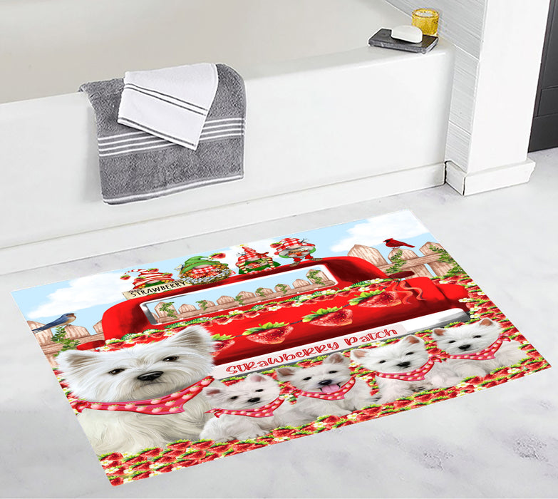 West Highland Terrier Custom Bath Mat, Explore a Variety of Personalized Designs, Anti-Slip Bathroom Pet Rug Mats, Dog Lover's Gifts