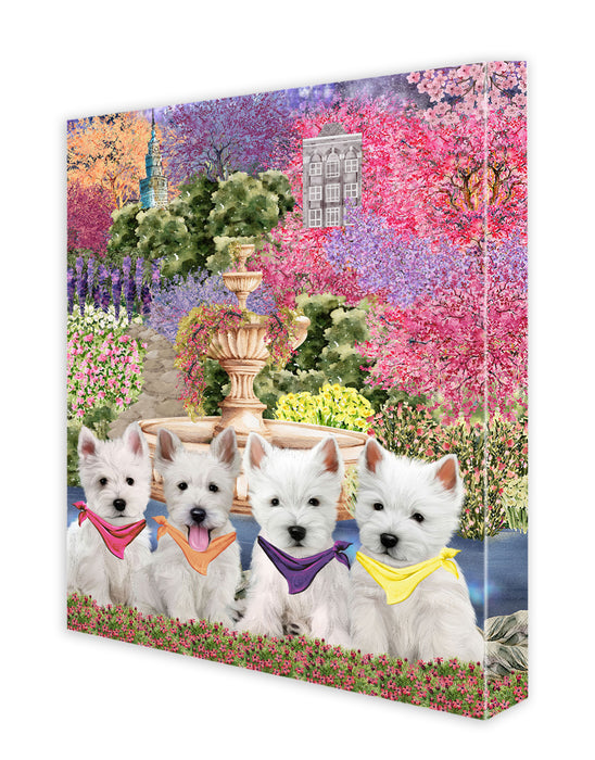 West Highland Terrier Wall Art Canvas, Explore a Variety of Designs, Custom Digital Painting, Personalized, Ready to Hang Room Decor, Dog Gift for Pet Lovers