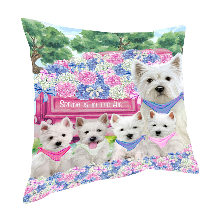 West Highland Terrier Throw Pillow: Explore a Variety of Designs, Cushion Pillows for Sofa Couch Bed, Personalized, Custom, Dog Lover's Gifts