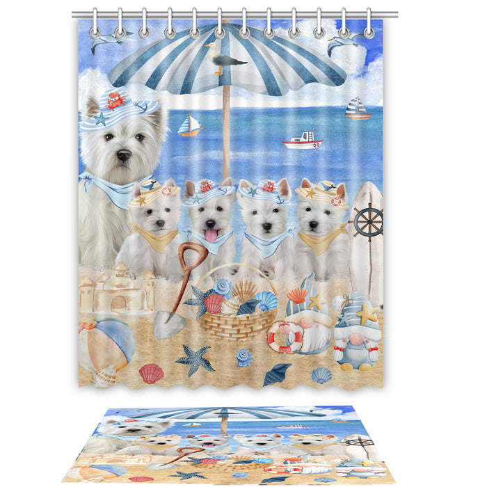 West Highland Terrier Shower Curtain with Bath Mat Set: Explore a Variety of Designs, Personalized, Custom, Curtains and Rug Bathroom Decor, Dog and Pet Lovers Gift
