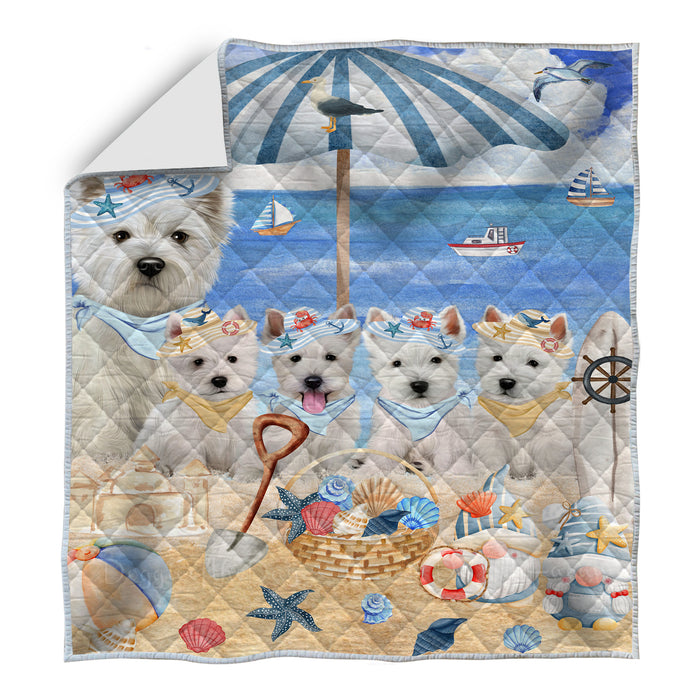 West Highland Terrier Bedding Quilt, Bedspread Coverlet Quilted, Explore a Variety of Designs, Custom, Personalized, Pet Gift for Dog Lovers