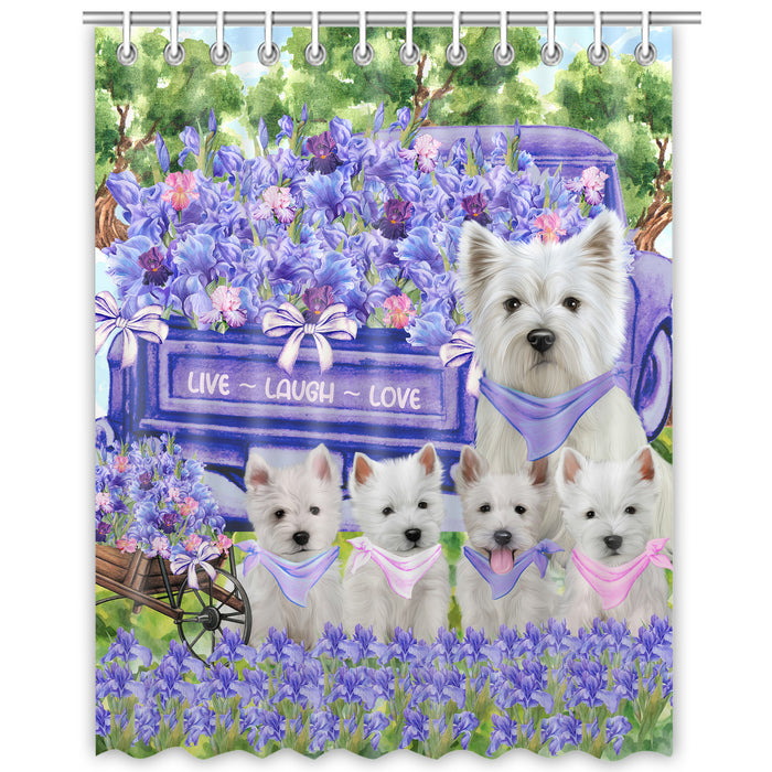 West Highland Terrier Shower Curtain, Custom Bathtub Curtains with Hooks for Bathroom, Explore a Variety of Designs, Personalized, Gift for Pet and Dog Lovers