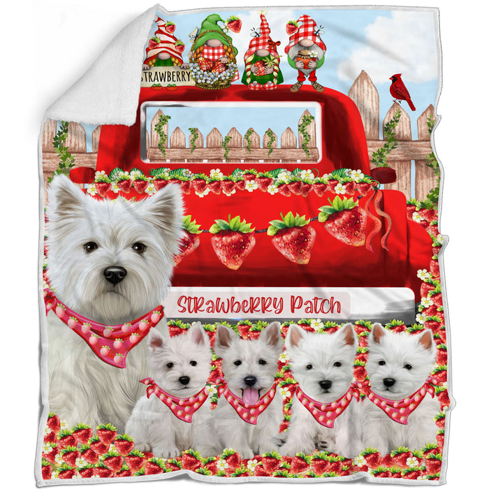 West Highland Terrier Bed Blanket, Explore a Variety of Designs, Custom, Soft and Cozy, Personalized, Throw Woven, Fleece and Sherpa, Gift for Pet and Dog Lovers