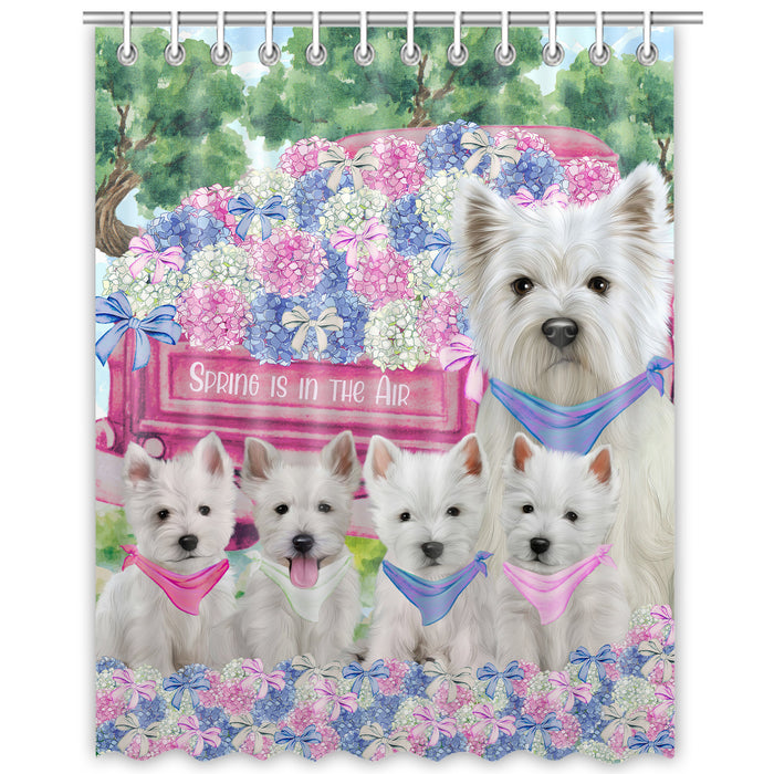 West Highland Terrier Shower Curtain, Personalized Bathtub Curtains for Bathroom Decor with Hooks, Explore a Variety of Designs, Custom, Pet Gift for Dog Lovers