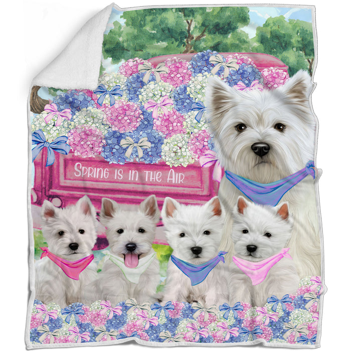 West Highland Terrier Bed Blanket, Explore a Variety of Designs, Personalized, Throw Sherpa, Fleece and Woven, Custom, Soft and Cozy, Dog Gift for Pet Lovers