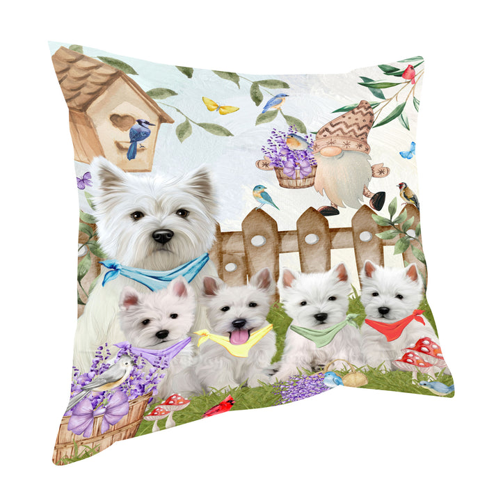 West Highland Terrier Throw Pillow: Explore a Variety of Designs, Cushion Pillows for Sofa Couch Bed, Personalized, Custom, Dog Lover's Gifts