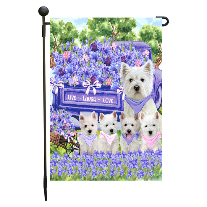 West Highland Terrier Dogs Garden Flag for Dog and Pet Lovers, Explore a Variety of Designs, Custom, Personalized, Weather Resistant, Double-Sided, Outdoor Garden Yard Decoration