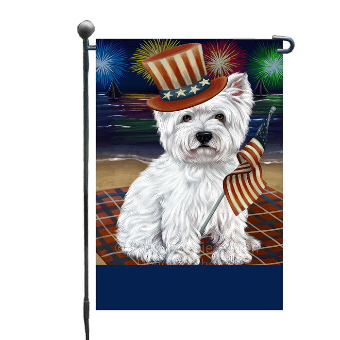 Personalized 4th of July Firework West Highland Terrier Dog Custom Garden Flags GFLG-DOTD-A58157