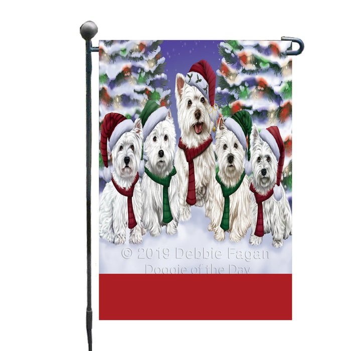 Personalized Christmas Happy Holidays West Highland Terrier Dogs Family Portraits Custom Garden Flags GFLG-DOTD-A59159