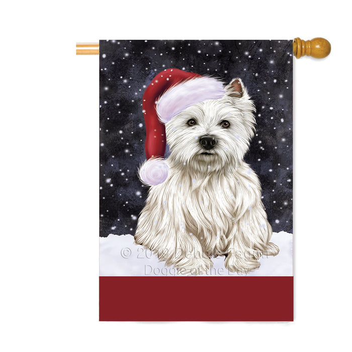 Personalized Let It Snow Happy Holidays West Highland Terrier Dog Custom House Flag FLG-DOTD-A62536