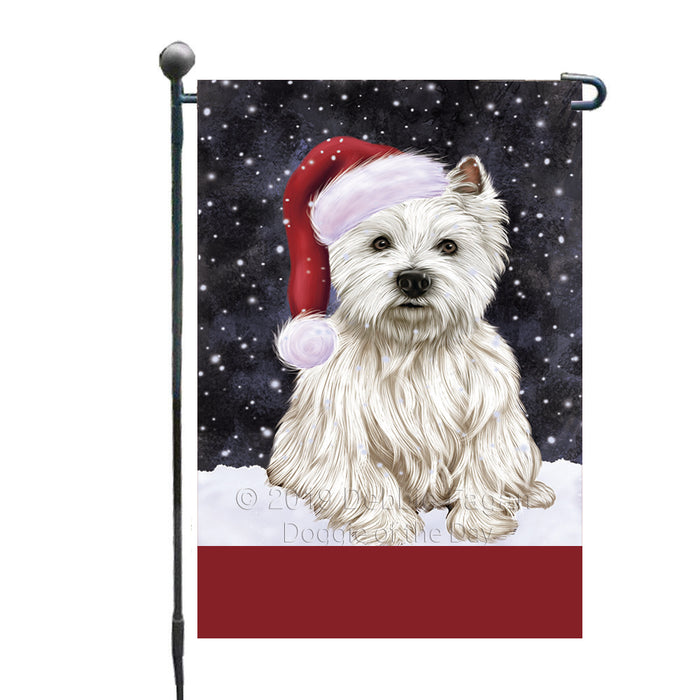 Personalized Let It Snow Happy Holidays West Highland Terrier Dog Custom Garden Flags GFLG-DOTD-A62480