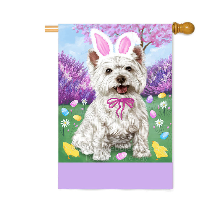 Personalized Easter Holiday West Highland Terrier Dog Custom House Flag FLG-DOTD-A59113