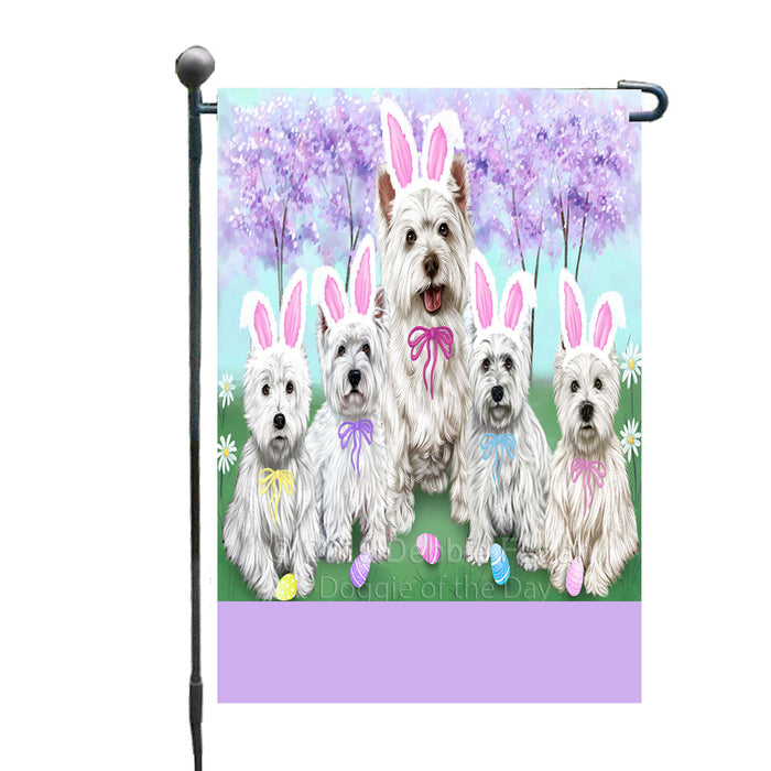 Personalized Easter Holiday West Highland Terrier Dogs Custom Garden Flags GFLG-DOTD-A59058