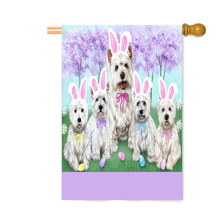 Personalized Easter Holiday West Highland Terrier Dogs Custom House Flag FLG-DOTD-A59114