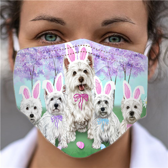 Easter Holiday West Highland Terrier Dogs Face Mask FM49649