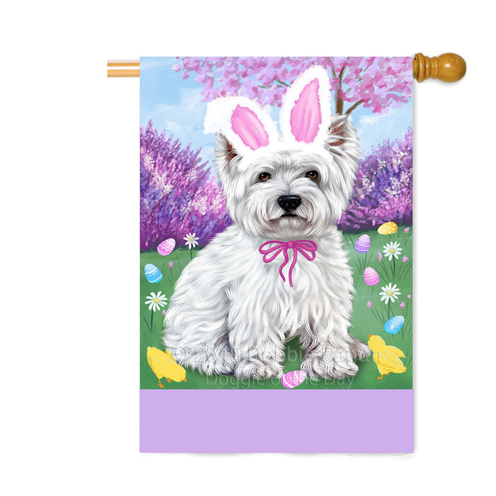 Personalized Easter Holiday West Highland Terrier Dog Custom House Flag FLG-DOTD-A59115