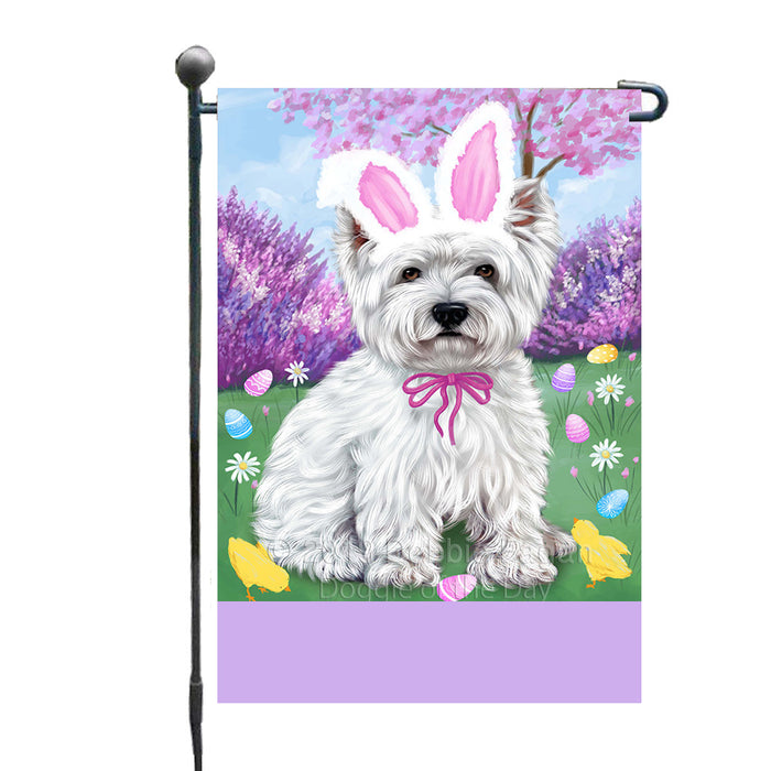 Personalized Easter Holiday West Highland Terrier Dog Custom Garden Flags GFLG-DOTD-A59059