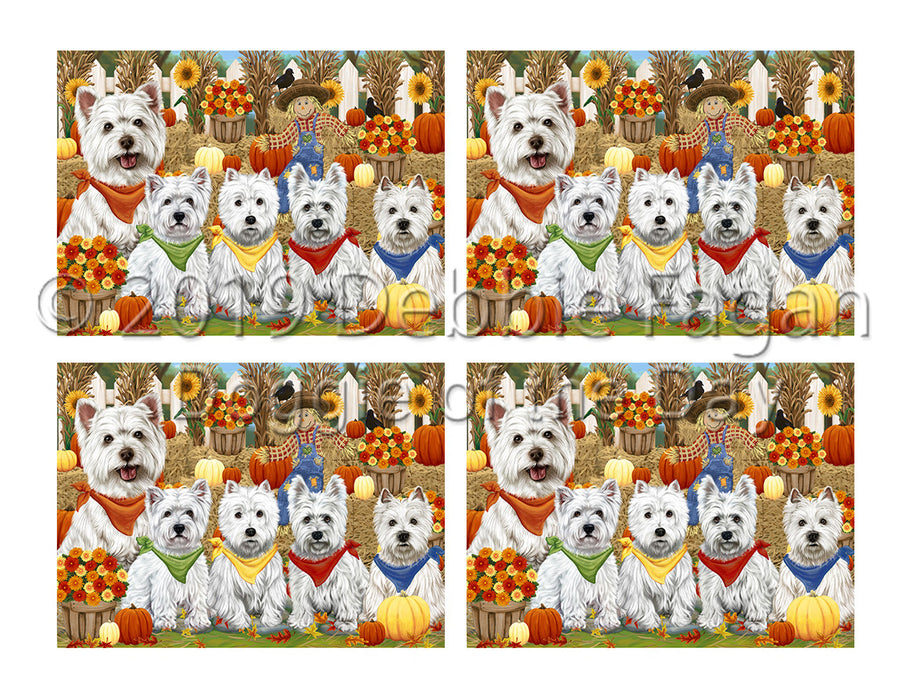 Fall Festive Harvest Time Gathering West Highland Terrier Dogs Placemat