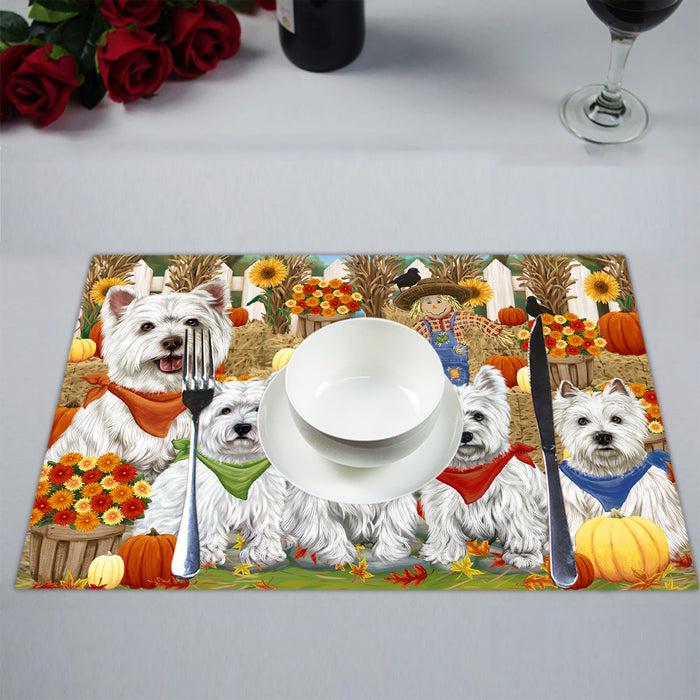 Fall Festive Harvest Time Gathering West Highland Terrier Dogs Placemat