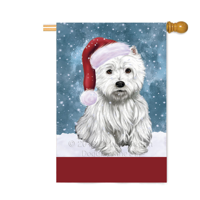Personalized Let It Snow Happy Holidays West Highland Terrier Dog Custom House Flag FLG-DOTD-A62537