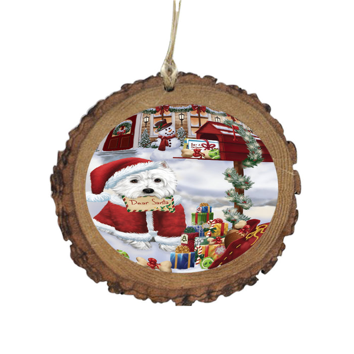 West Highland Terrier Dog Dear Santa Letter Christmas Holiday Mailbox Wooden Christmas Ornament WOR49093