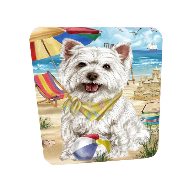 Pet Friendly Beach West Highland Terrier Dog Coasters Set of 4 CSTA58170