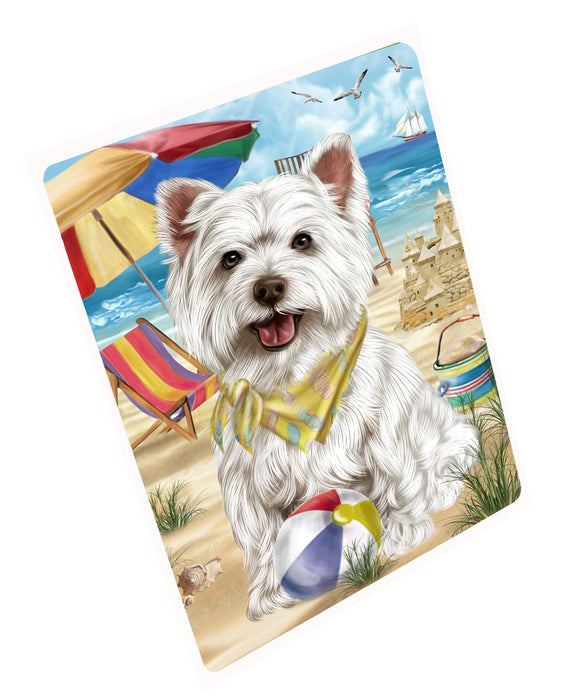 Pet Friendly Beach West Highland Terrier Dog Cutting Board - For Kitchen - Scratch & Stain Resistant - Designed To Stay In Place - Easy To Clean By Hand - Perfect for Chopping Meats, Vegetables, CA82556