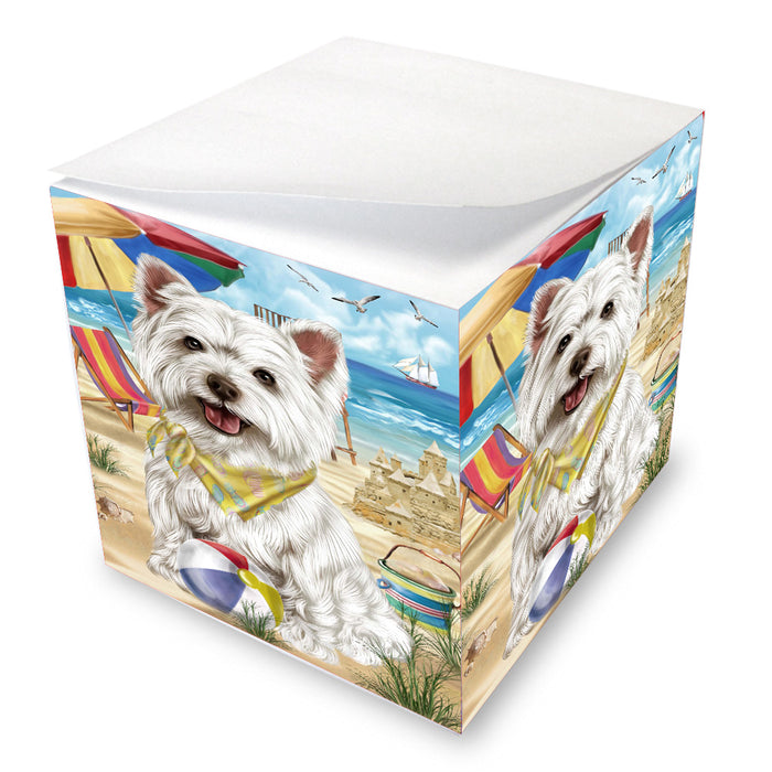 Pet Friendly Beach West Highland Terrier Dog Note Cube NOC-DOTD-A57211