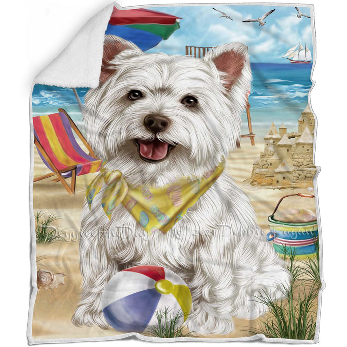 Pet Friendly Beach West Highland Terrier Dog Blanket BLNKT142534