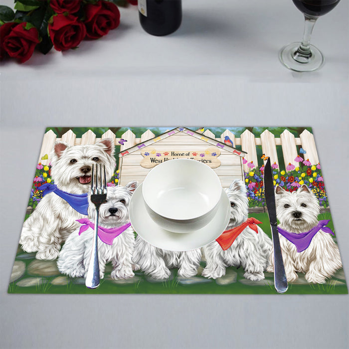 Spring Dog House West Highland Terrier Dogs Placemat