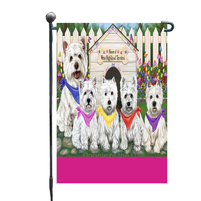Personalized Spring Dog House West Highland Terrier Dogs Custom Garden Flags GFLG-DOTD-A63039